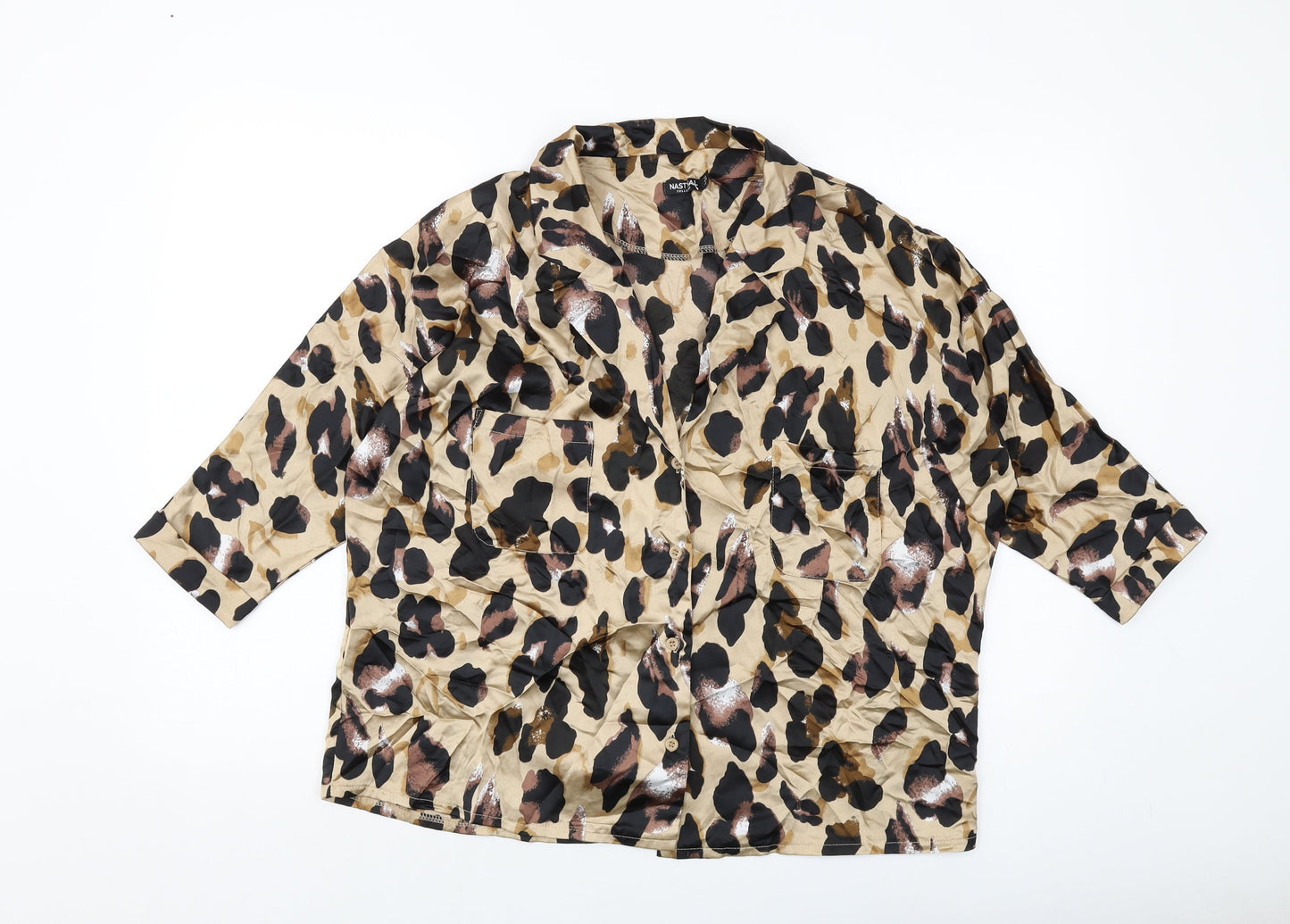 Womens UK Size 8 Nasty Gal Brown Basic Blouse