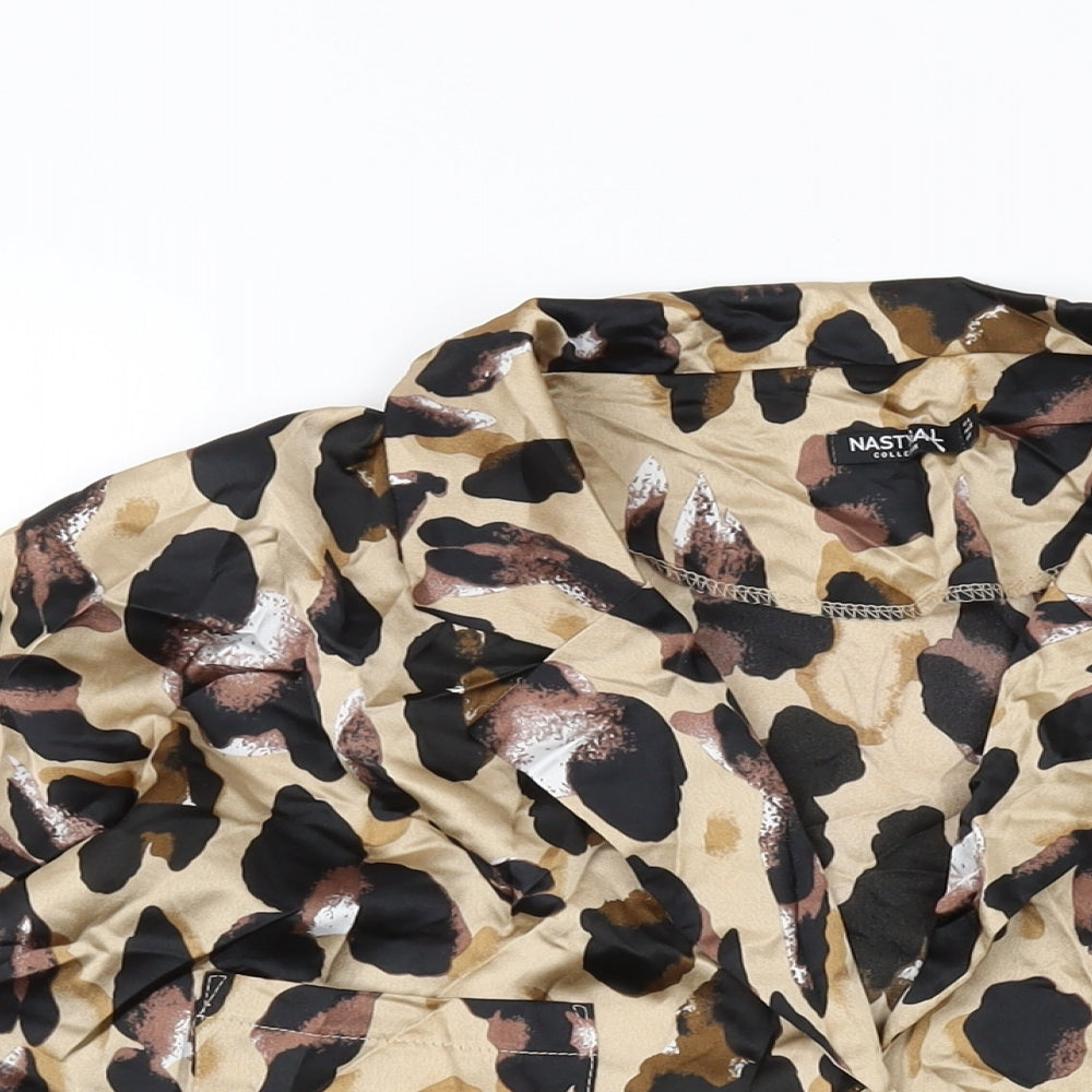 Womens UK Size 8 Nasty Gal Brown Basic Blouse
