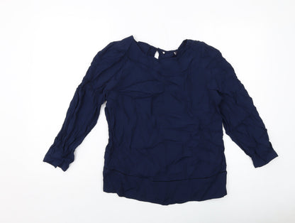 Womens UK Size 8 Marks and Spencer Blue Basic Blouse