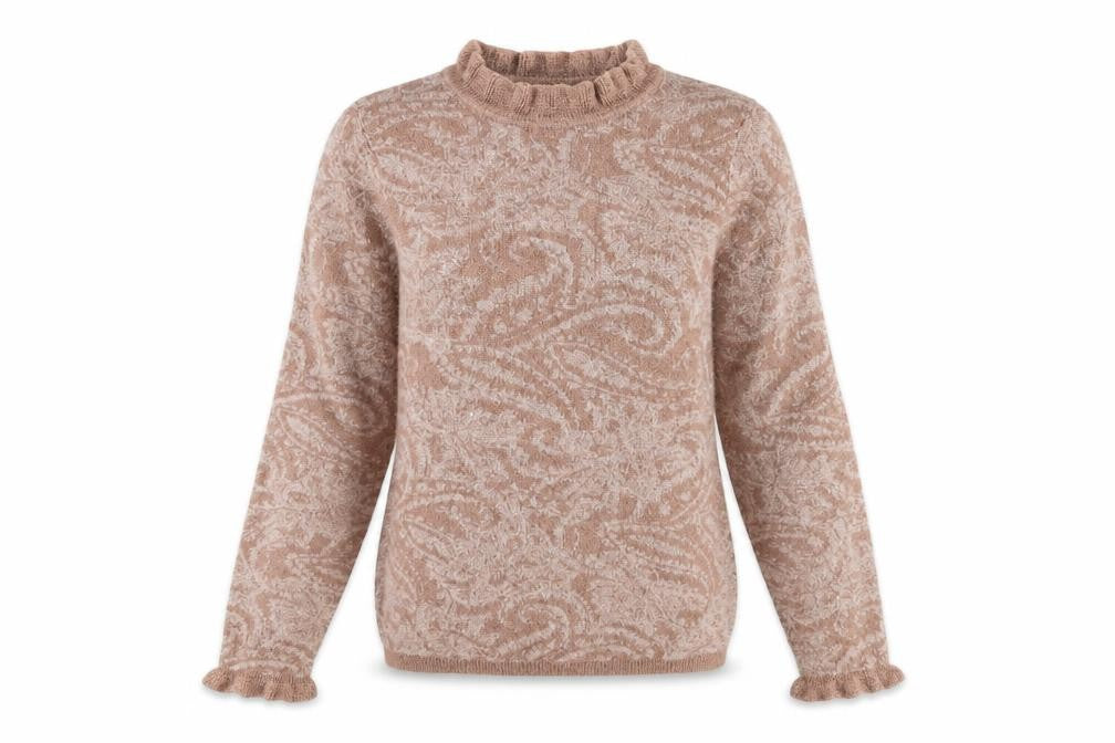 Next Womens Pink Mock Neck Animal Print Viscose Pullover Jumper Size M