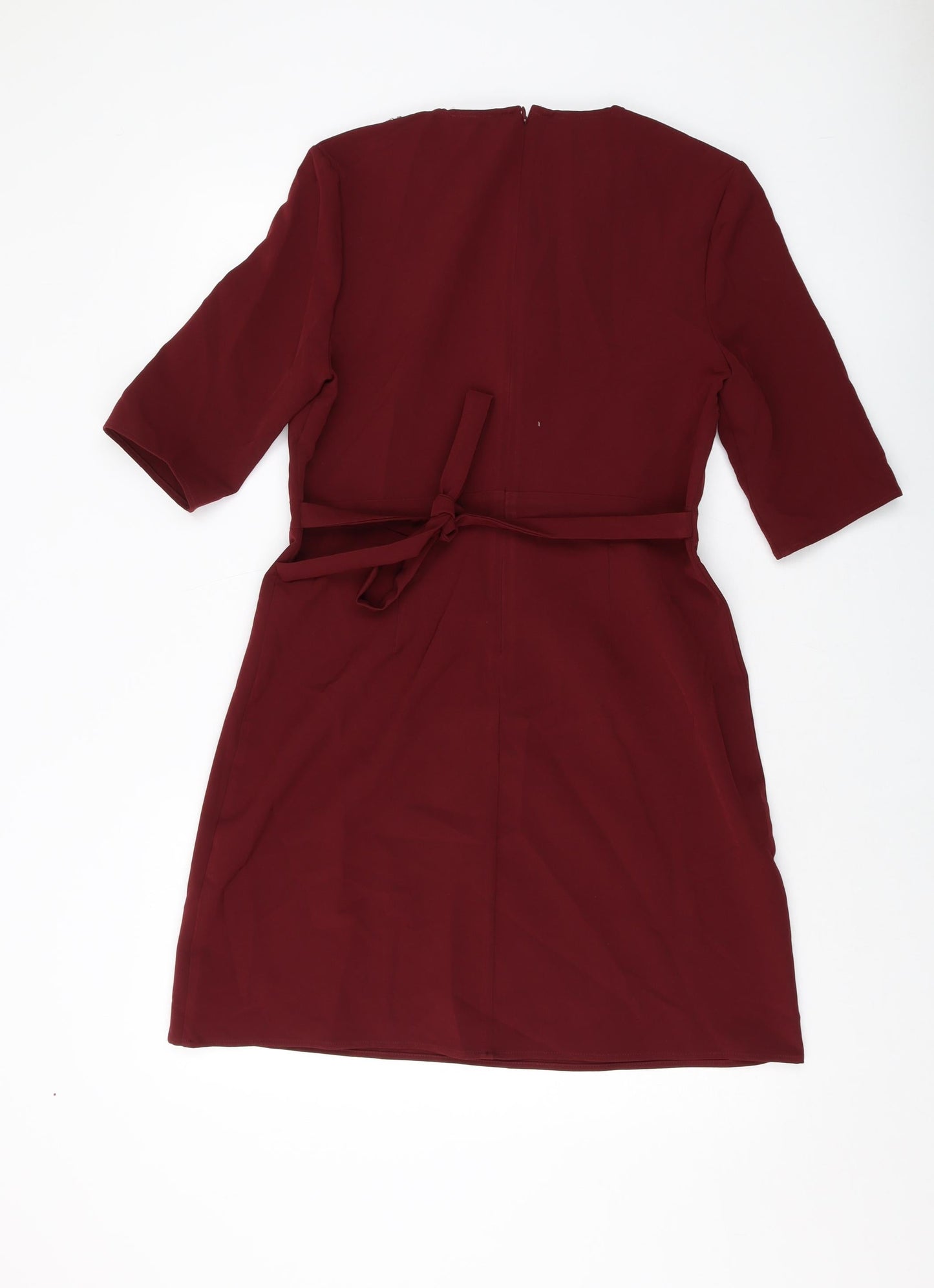 Stylist Pick Womens Red Polyester A-Line Size 12 Collared Zip