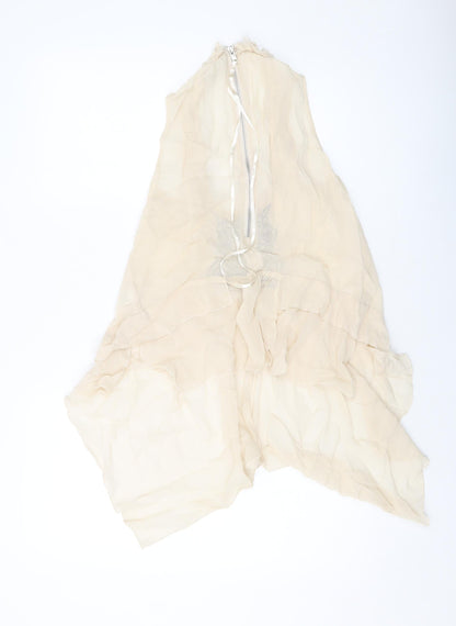 Womens UK Size 10 NEXT Beige Basic Tank