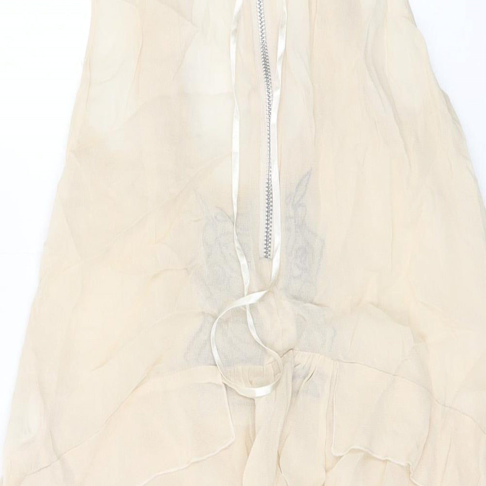 Womens UK Size 10 NEXT Beige Basic Tank