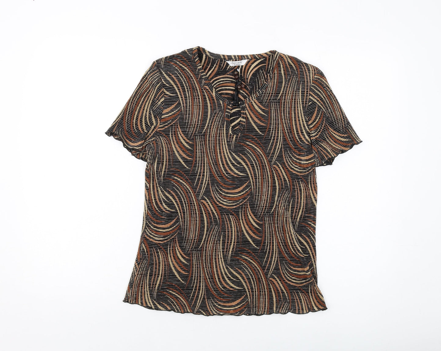 Womens UK Size 10 Berkertex Brown Basic T-Shirt