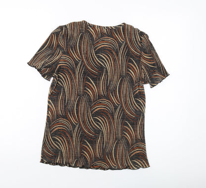 Womens UK Size 10 Berkertex Brown Basic T-Shirt