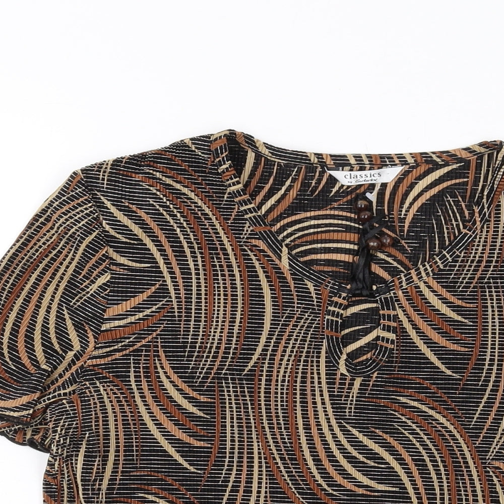 Womens UK Size 10 Berkertex Brown Basic T-Shirt
