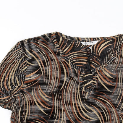 Womens UK Size 10 Berkertex Brown Basic T-Shirt