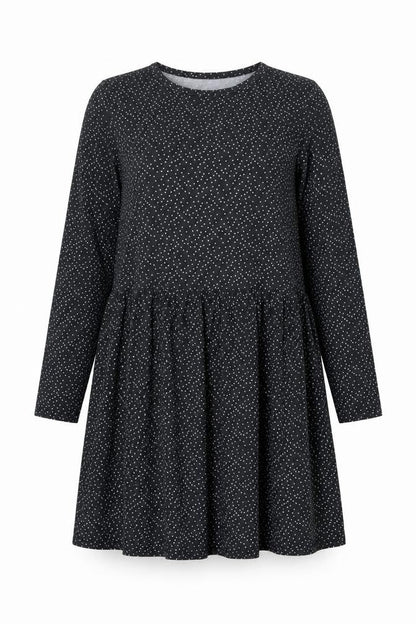 New Look Womens Grey Polka Dot Polyester A-Line Size 14 Round Neck Pullover
