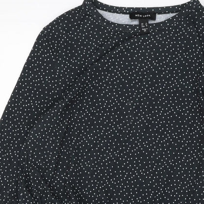 New Look Womens Grey Polka Dot Polyester A-Line Size 14 Round Neck Pullover