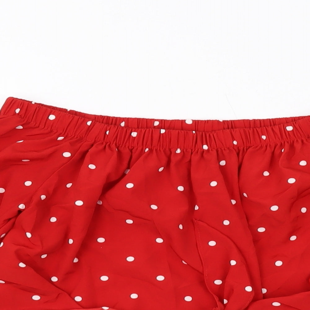 Womens UK Size 8 QED London Red Cropped Blouse