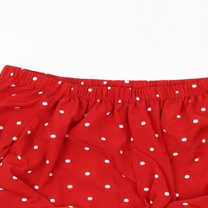 Womens UK Size 8 QED London Red Cropped Blouse