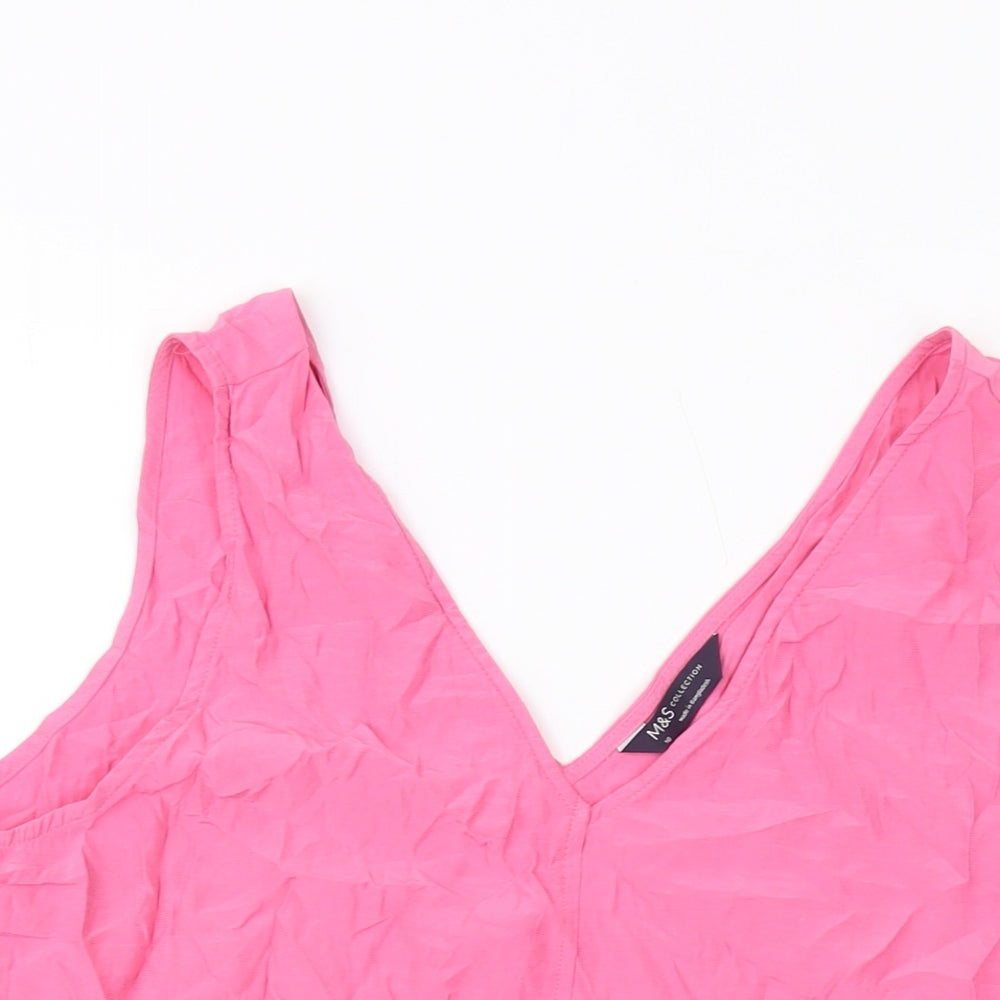 Womens UK Size 18 Marks and Spencer Pink Basic Tank