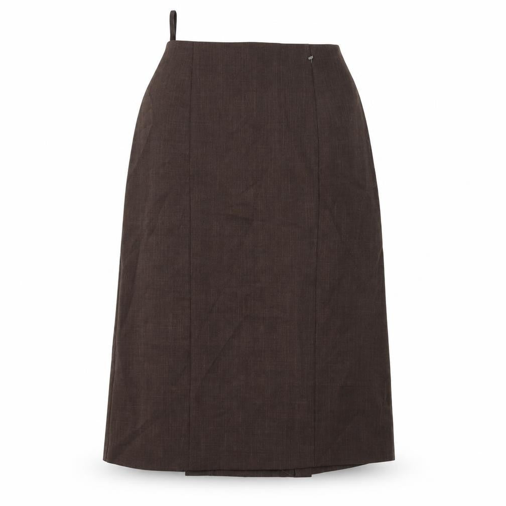 Essentials Womens Brown Polyester A-Line Skirt Size 24 in Zip