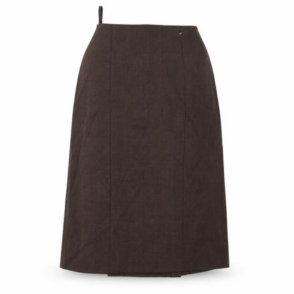 Essentials Womens Brown Polyester A-Line Skirt Size 24 in Zip