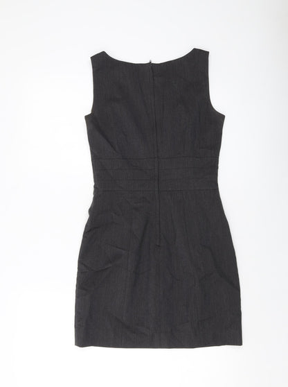 H&M Womens Grey Polyester Mini Size 6 Round Neck Zip