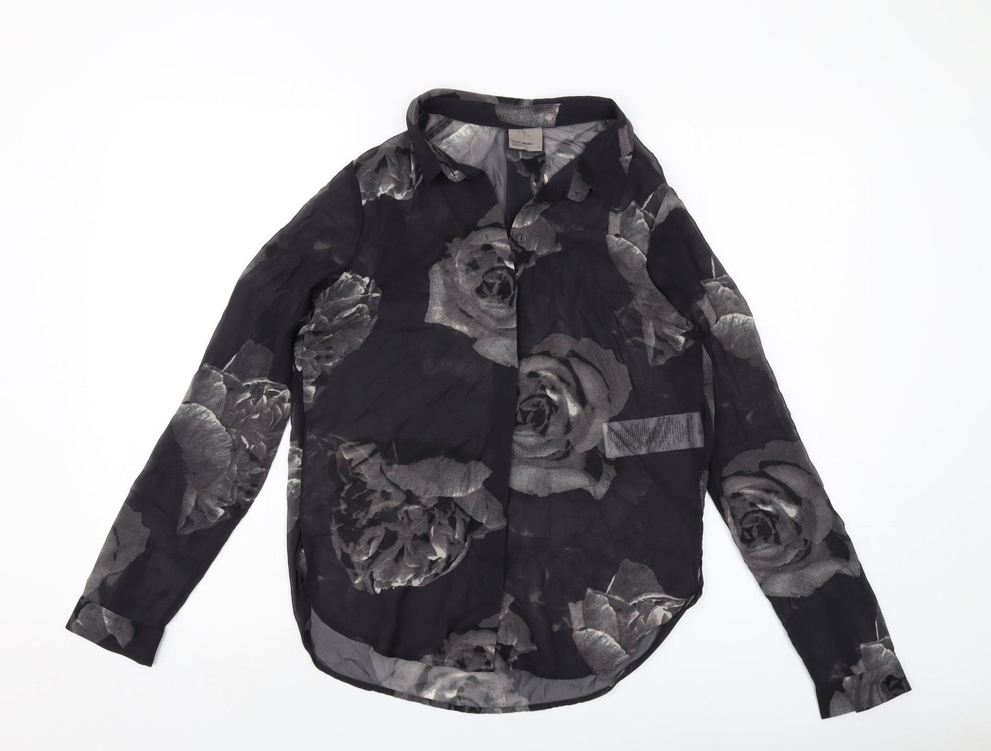 Womens UK Size S VERO MODA Black Basic Button-Up