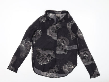 Womens UK Size S VERO MODA Black Basic Button-Up
