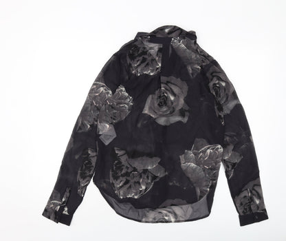 Womens UK Size S VERO MODA Black Basic Button-Up
