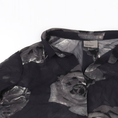 Womens UK Size S VERO MODA Black Basic Button-Up
