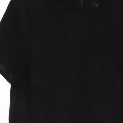 New Look Womens Black Polyester Tank Dress Size 12 Round Neck Zip