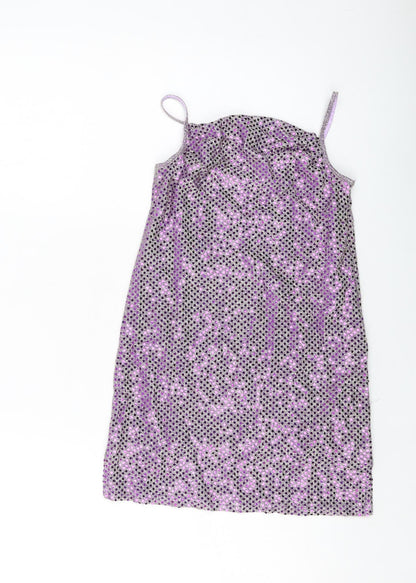 BHS Girls Purple Nylon A-Line Size 7-8 Years Square Neck Pullover