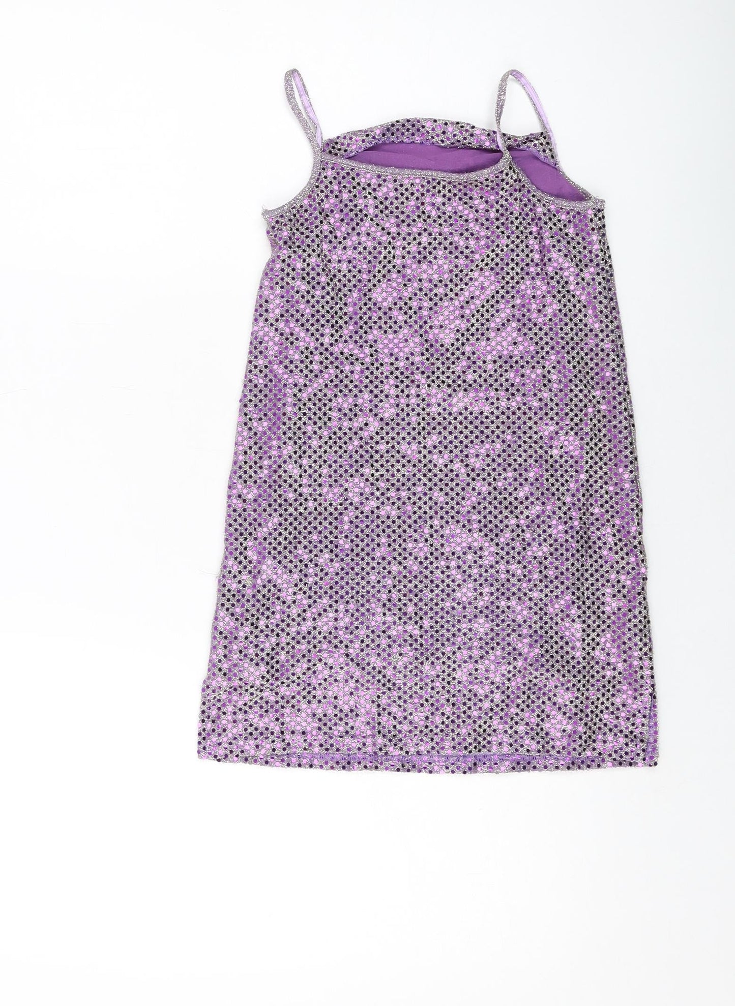 BHS Girls Purple Nylon A-Line Size 7-8 Years Square Neck Pullover