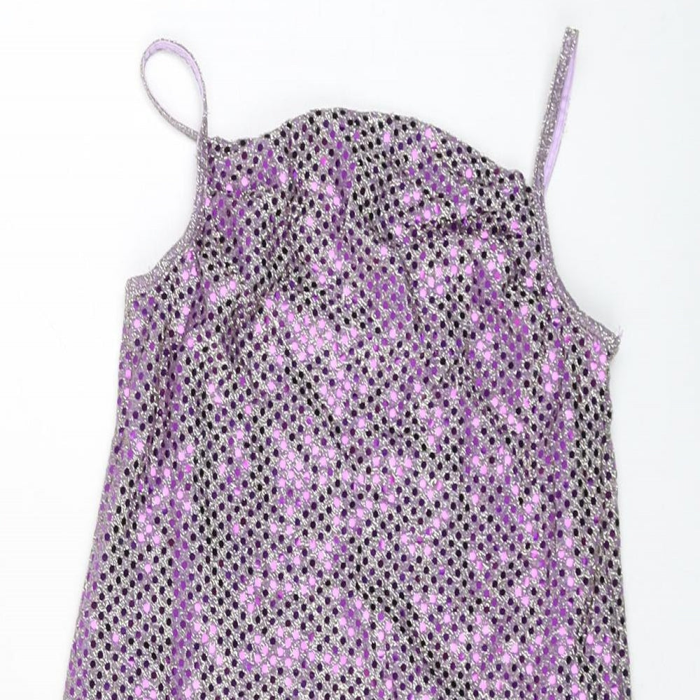 BHS Girls Purple Nylon A-Line Size 7-8 Years Square Neck Pullover