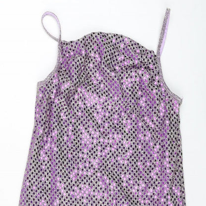 BHS Girls Purple Nylon A-Line Size 7-8 Years Square Neck Pullover