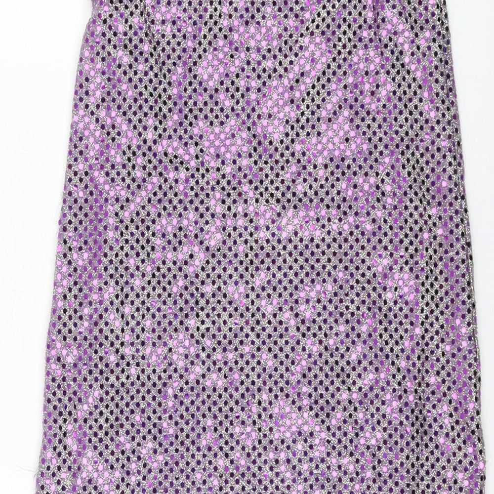 BHS Girls Purple Nylon A-Line Size 7-8 Years Square Neck Pullover