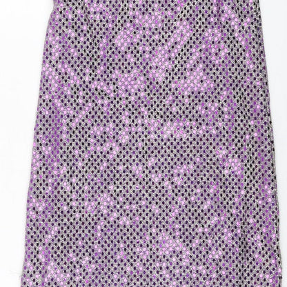 BHS Girls Purple Nylon A-Line Size 7-8 Years Square Neck Pullover