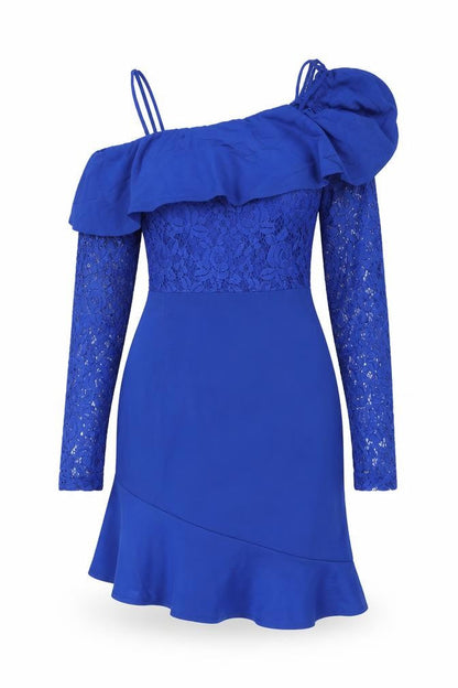 Naanaa Womens Blue Polyester Mini Size 8 Square Neck Pullover