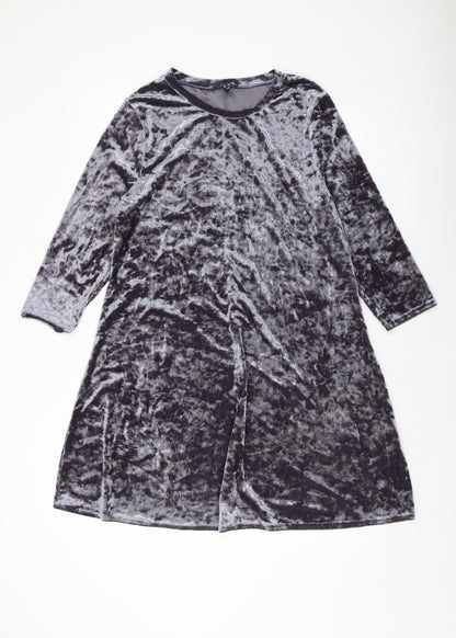 New Look Womens Grey Polyester A-Line Size 16 Round Neck Pullover