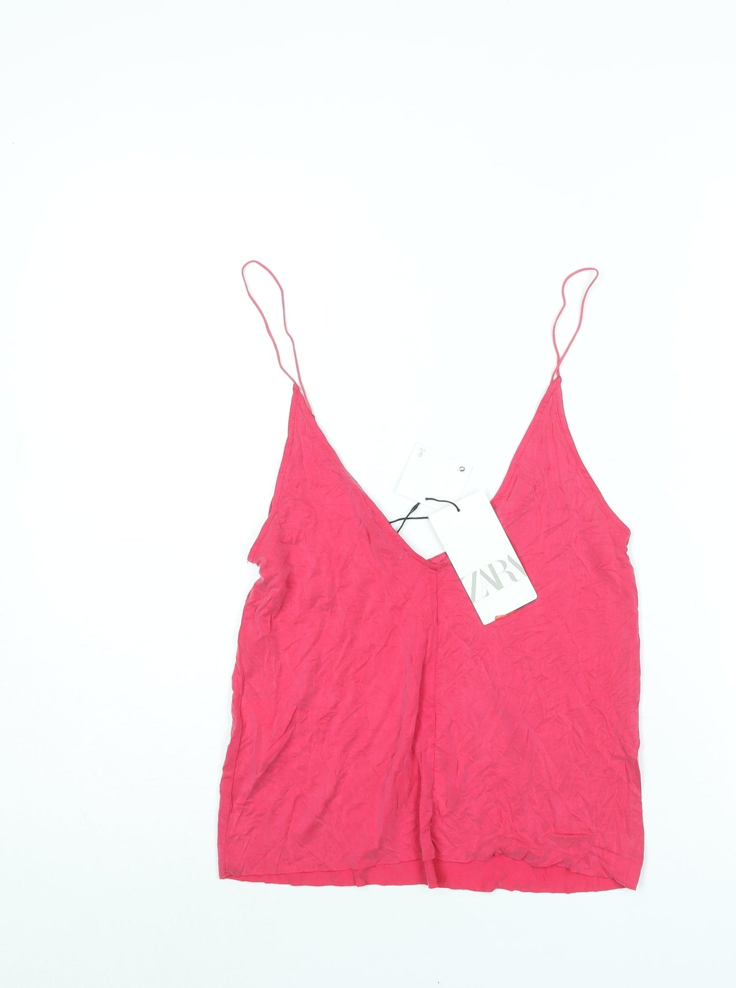 Womens UK Size S Zara Pink Camisole Blouse