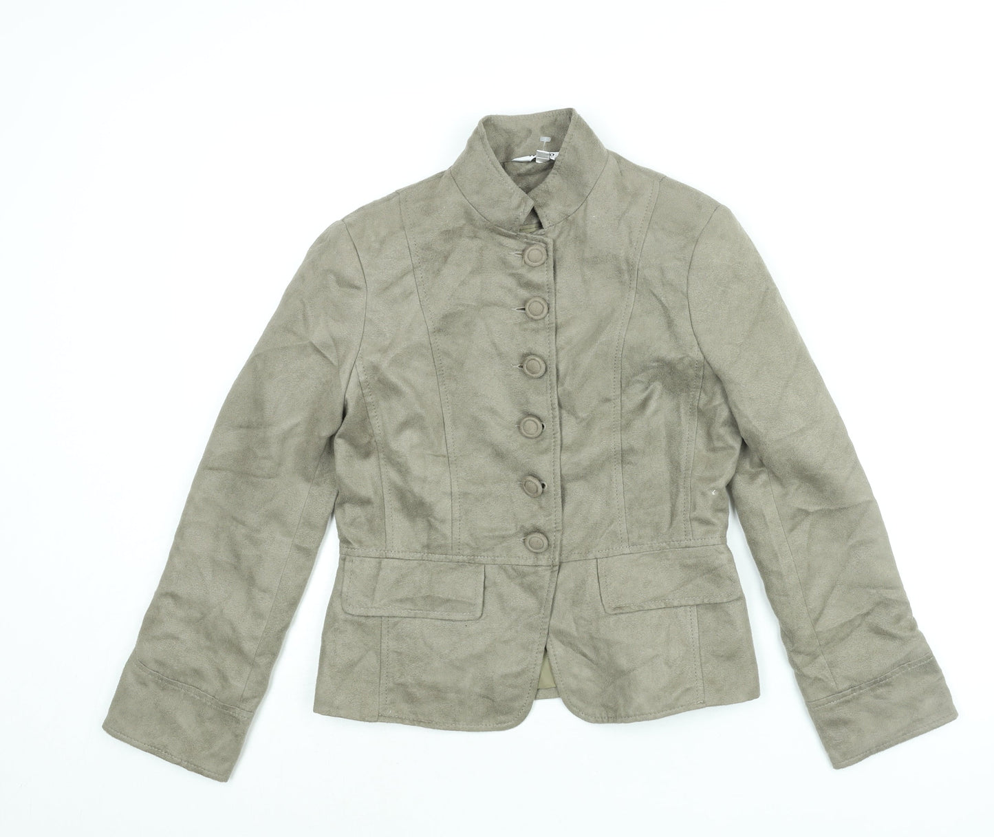 M&Co Womens Beige Jacket Size 10 Button - Vintage