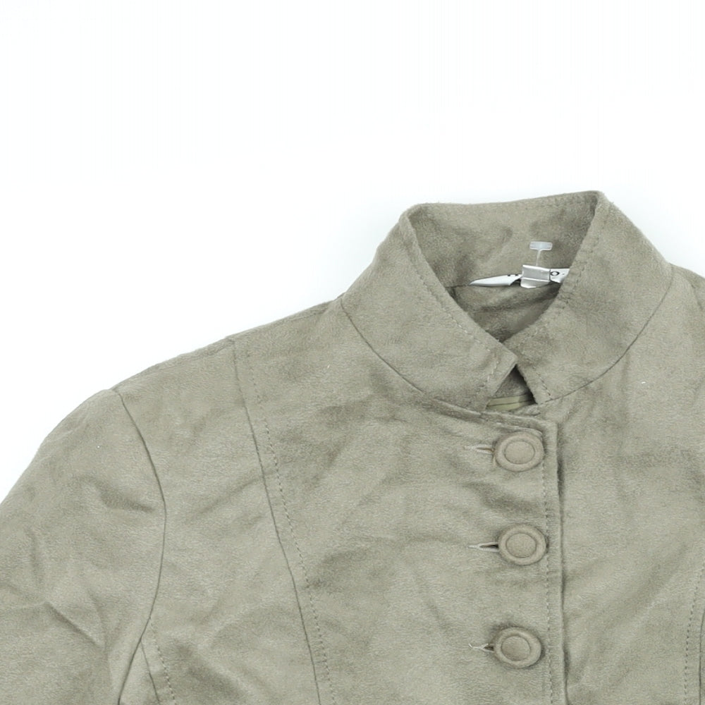 M&Co Womens Beige Jacket Size 10 Button - Vintage