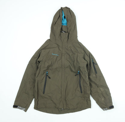 Quechua Boys Brown Windbreaker Coat Size 12 Years Snap - Zipped Underarms Breathable