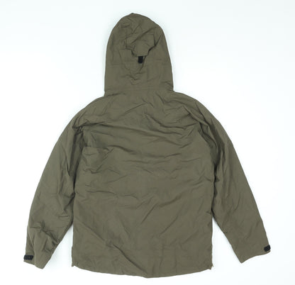 Quechua Boys Brown Windbreaker Coat Size 12 Years Snap - Zipped Underarms Breathable