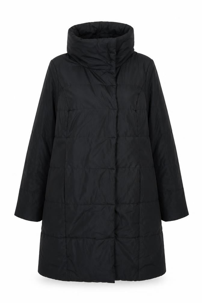 M&Co Womens Black Overcoat Coat Size 14 Zip
