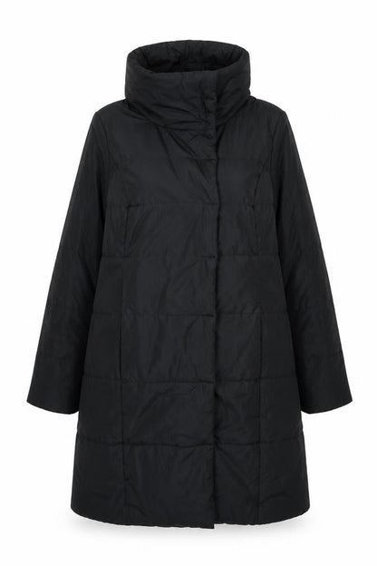 M&Co Womens Black Overcoat Coat Size 14 Zip
