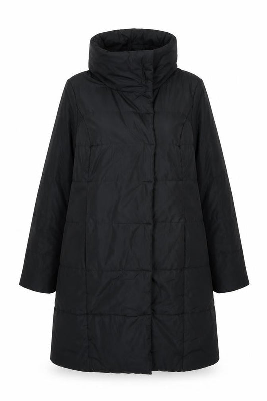 M&Co Womens Black Overcoat Coat Size 14 Zip