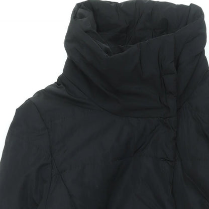 M&Co Womens Black Overcoat Coat Size 14 Zip