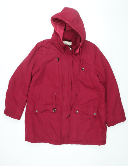 Womens UK Size 16 BHS Red Parka Coat