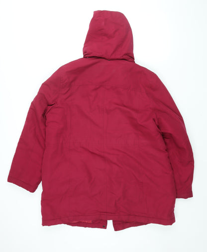 Womens UK Size 16 BHS Red Parka Coat