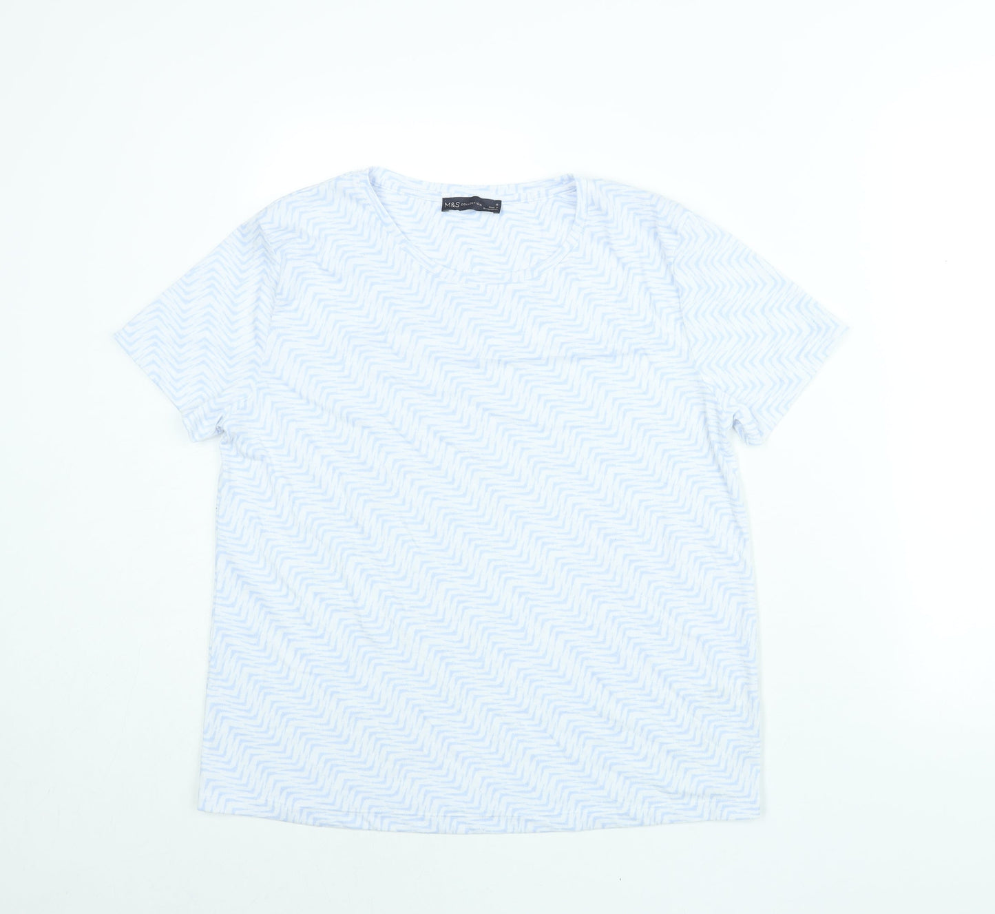 Womens UK Size 12 Marks and Spencer Blue Basic T-Shirt