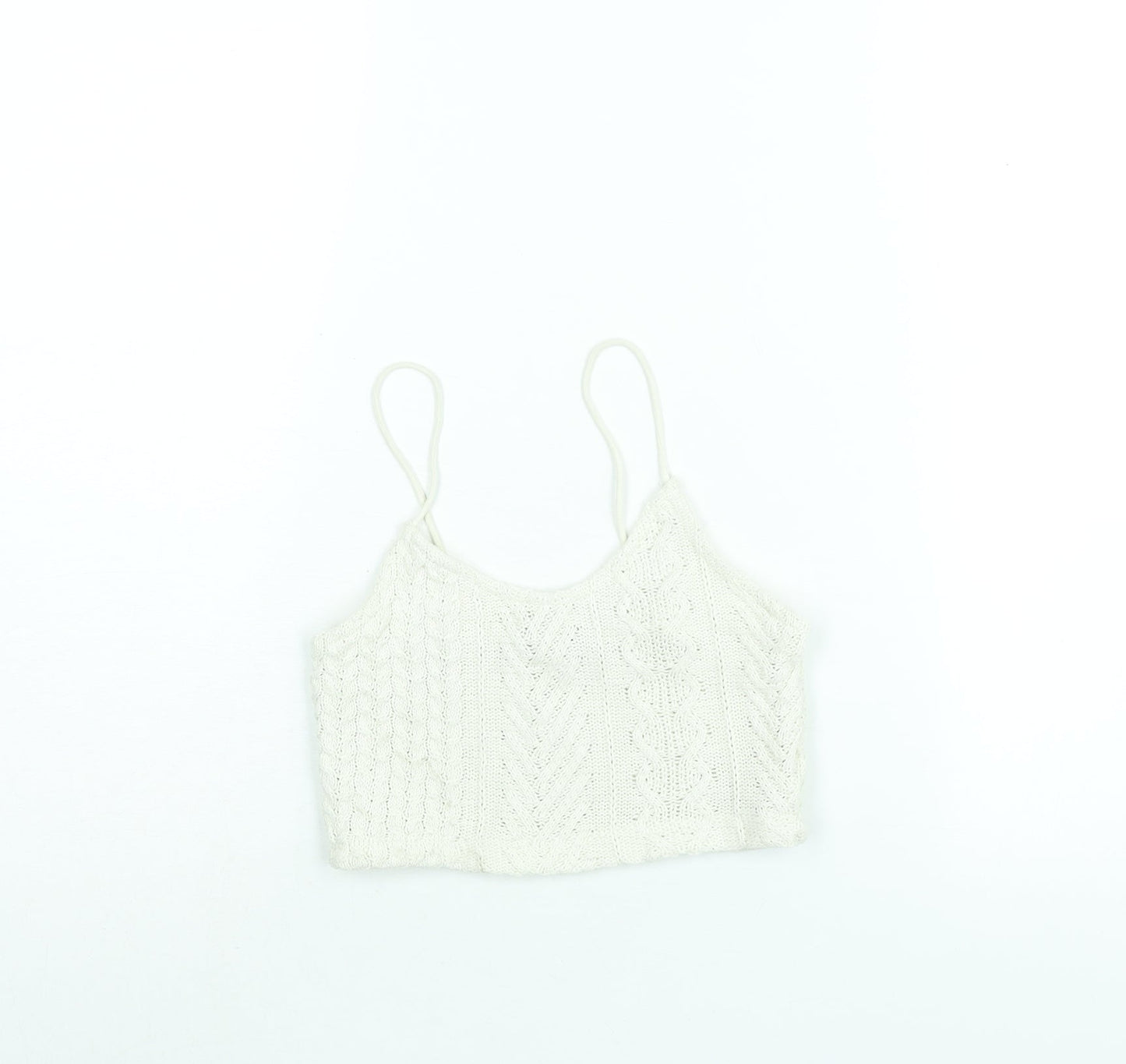 Womens UK Size S Stradivarius Ivory Vest Jumper