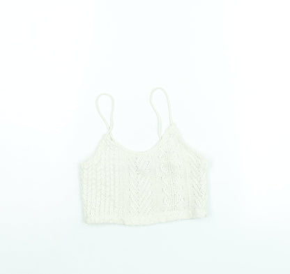 Womens UK Size S Stradivarius Ivory Vest Jumper