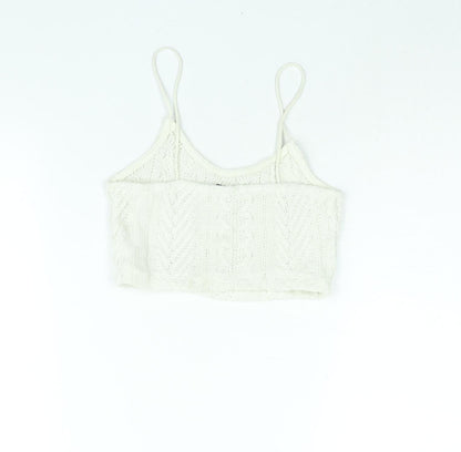 Womens UK Size S Stradivarius Ivory Vest Jumper