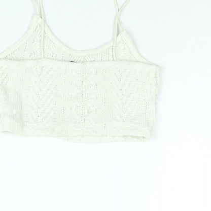 Womens UK Size S Stradivarius Ivory Vest Jumper