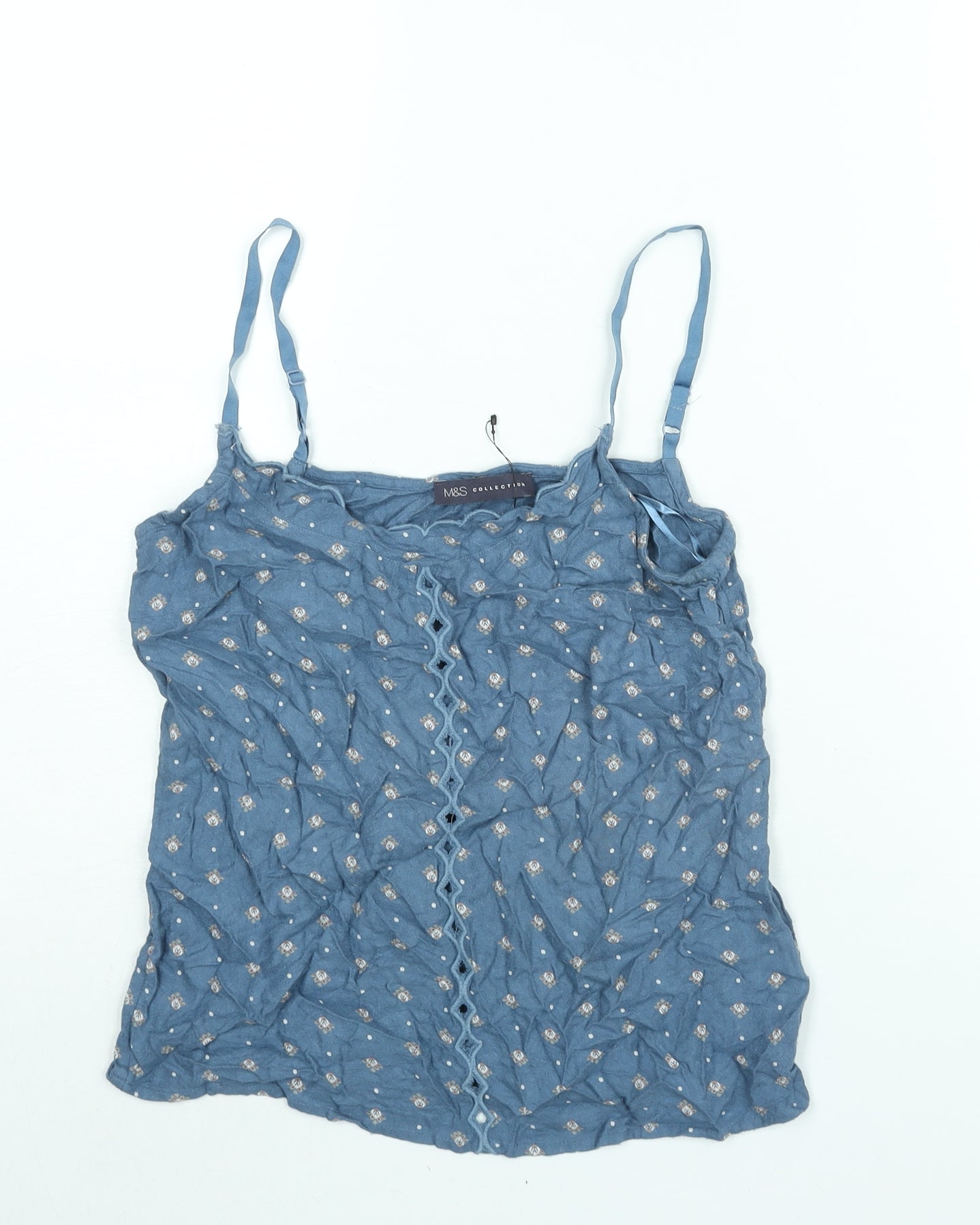 Womens UK Size 8 Marks and Spencer Blue Camisole Blouse