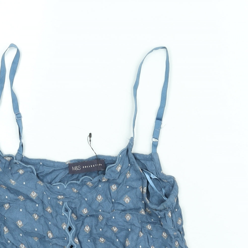 Womens UK Size 8 Marks and Spencer Blue Camisole Blouse